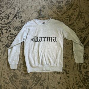 Grey and Black Karma swearshirt